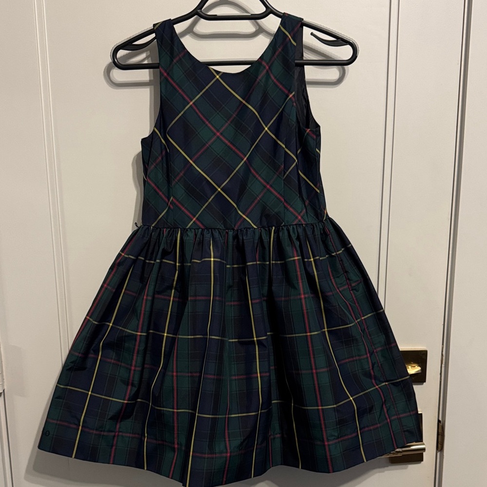 Polo by Ralph Lauren green, navy  Plaid Kids Dress.